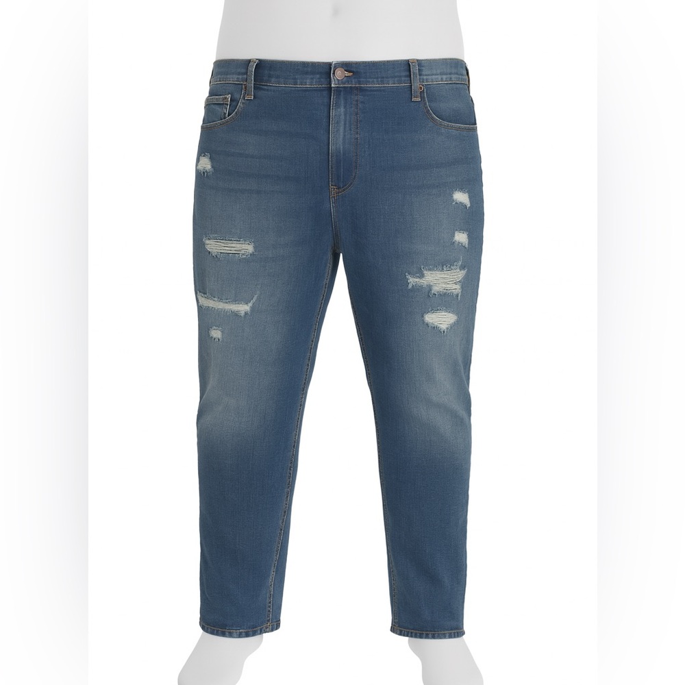 NWT Big & Tall Jeans Distressed Dark Wash‎ Flex 360 Men’s Size 52x29
